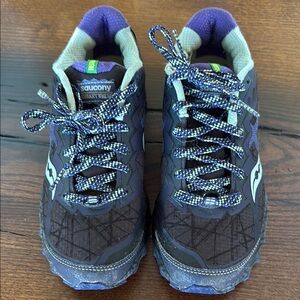 Saucony Black and Purple Running Shoes